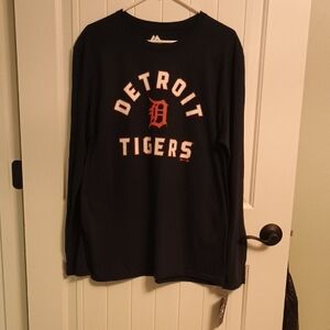 NWT Majestic Detroit Tigers Long Sleeve Shirt-Size Large